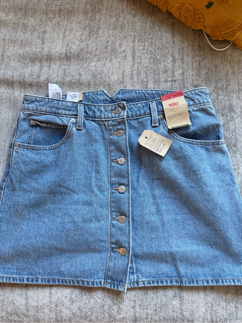 Levi's Light Blue Denim Button-Front Mini Skirt